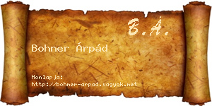Bohner Árpád névjegykártya